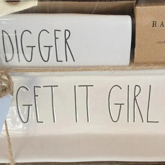 LAST ONE! NEW Rae Dunn GOAL DIGGER/GET IT GIRL - Desk Plaque & Tray Organizer - Picture 10 of 14